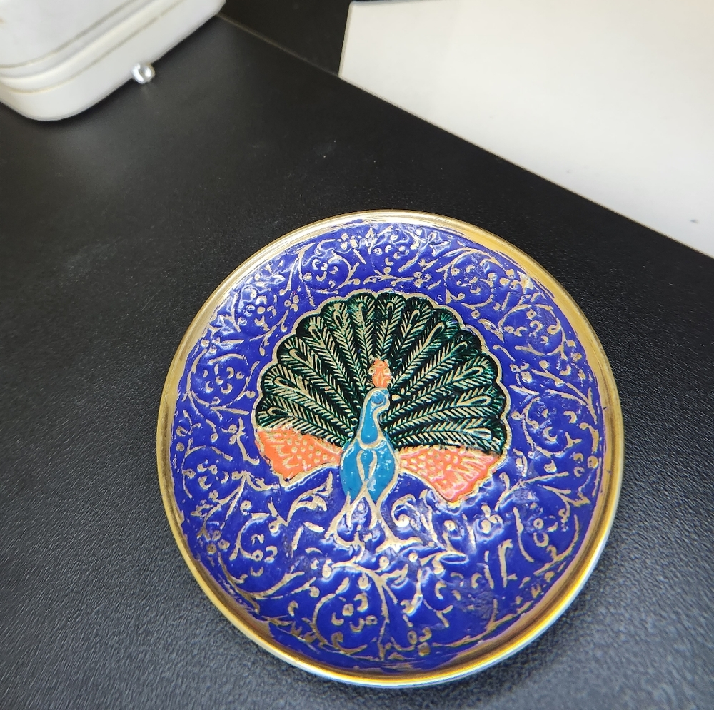 Brass peacock plate